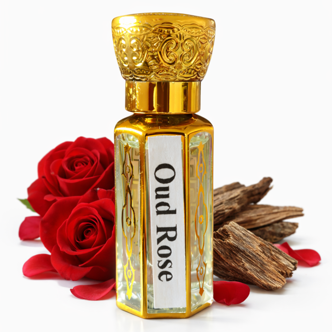Oud Rose Royale – Premium Alcohol-Free Oud & Damask Rose Attar (Unisex)