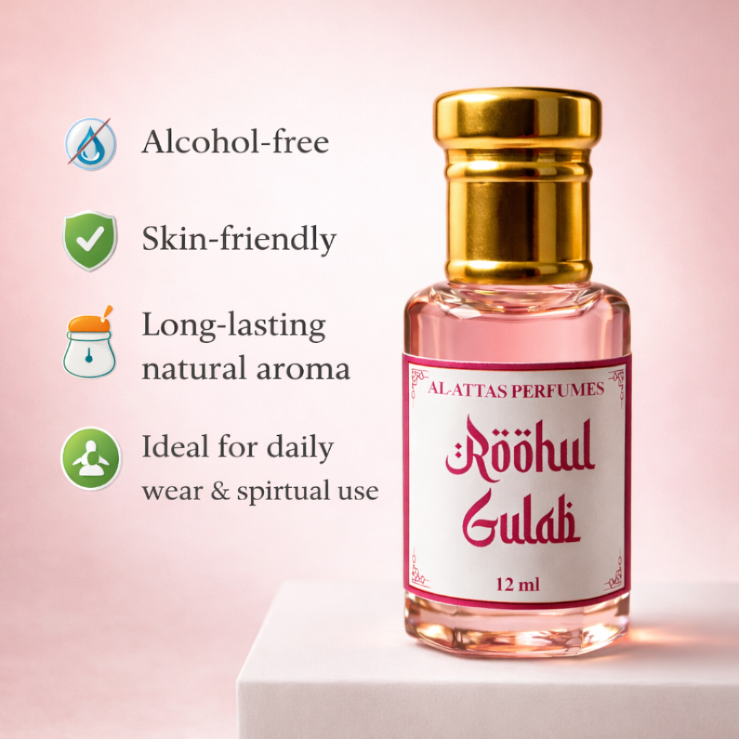 Roohul Gulab Attar Premium Fasli Rose Natural Perfume Oil | Long Lasting Alcohol Free