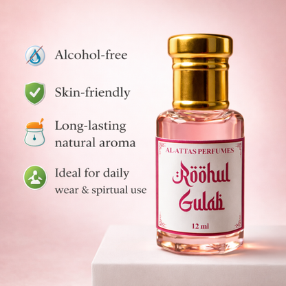 Roohul Gulab Attar Premium Fasli Rose Natural Perfume Oil | Long Lasting Alcohol Free
