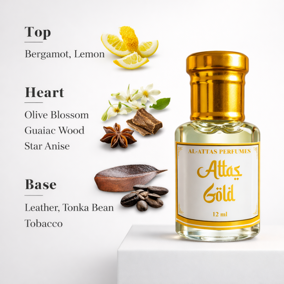 Attas Gold Attar | Luxury Citrus Leather Woody