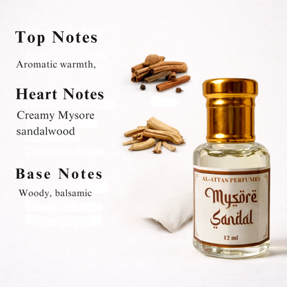 Mysore Sandal Attar  Pure Oriental Woody Sandalwood Perfume Oil
