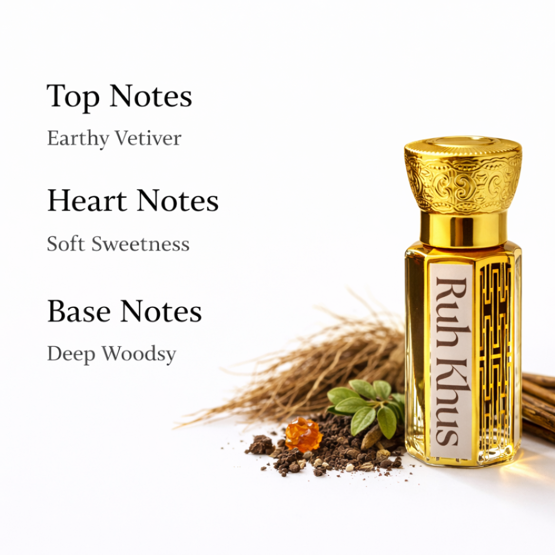 Ruh Khus Attar – Sweet Earthy Woody Natural Perfume