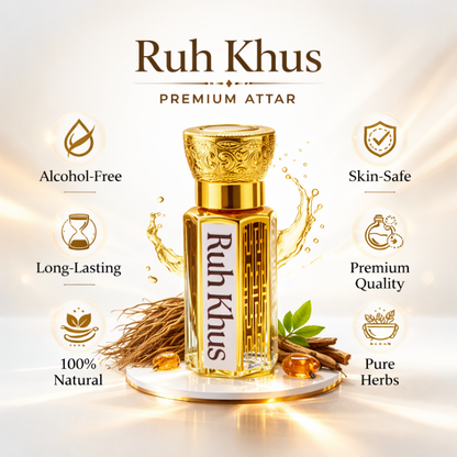 Ruh Khus Attar – Sweet Earthy Woody Natural Perfume
