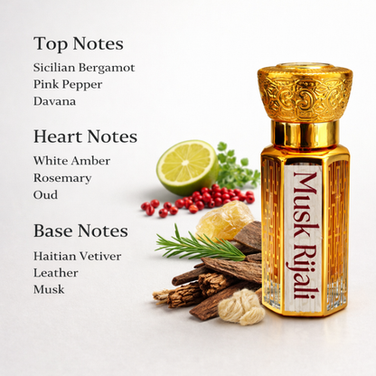 Musk Rijali Attar | Powerful Oriental Woody Fragrance for Men
