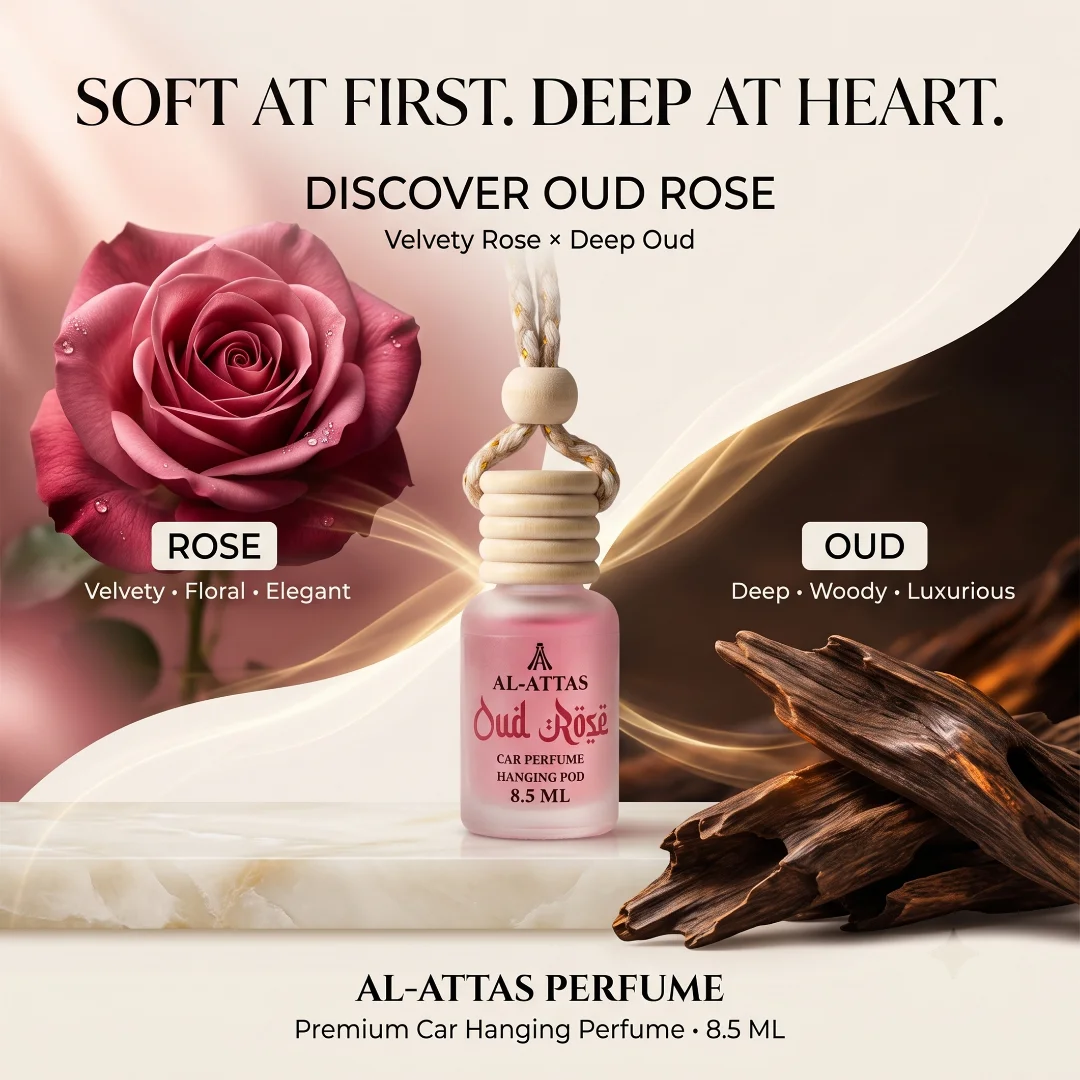Fresh & Royal Duo | Zest Rush + Oud Rose Car Hanging Perfume Combo | 8.5 ML × 2 - Image 4