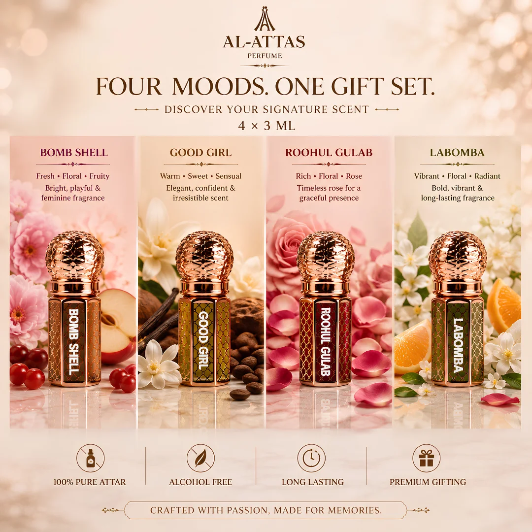 Signature For Her Attar Gift Set | 4 × 3ml | Luxury Attar for Women - Image 6
