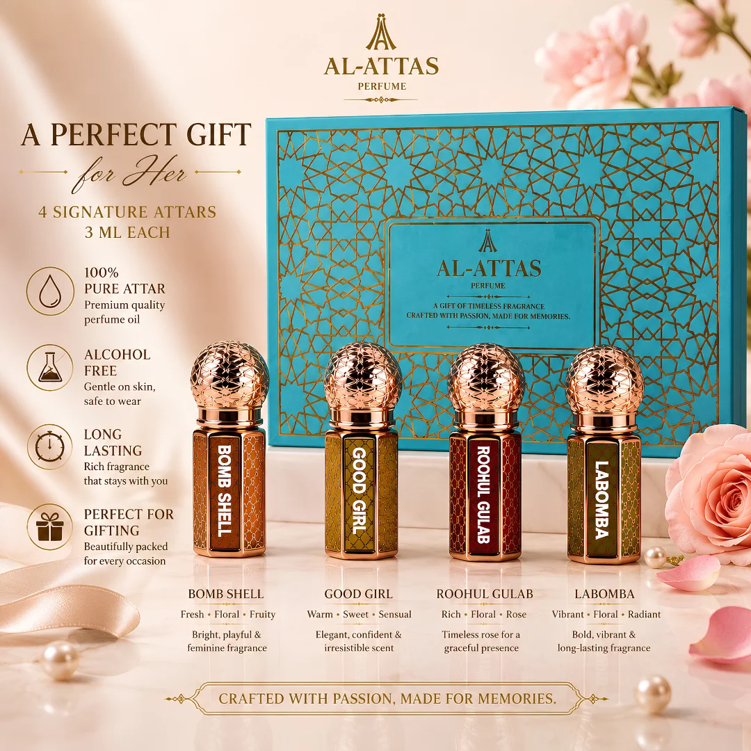 Signature For Her Attar Gift Set | 4 × 3ml | Luxury Attar for Women - Image 7