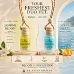 Bloom & Breeze Duo | Jasmine Bloom + Ocean Breeze Car Hanging Perfume Combo | 8.5 ML × 2